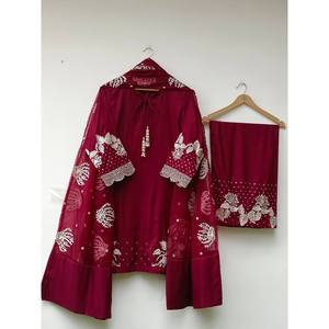 Ensemble Salwar Kameez ZSR Designer en coton bleu avec broderie et sequins, taille XL, idéal pour les mariages - Product Image 1