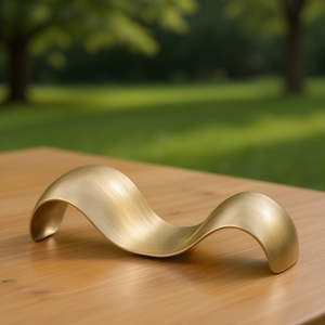 Reposacucharas de Latón Hecho a Mano - Puente Metálico para Cubiertos con Acabado Natural Miel y Satinado Suave Frotado a Mano para Mesa de Comedor - Product Image 3