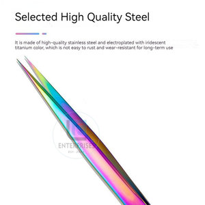 Pince à épiler pour extensions de cils en acier inoxydable, écologique, vente en gros, outils manuels réutilisables, durables, longueur 10 mm, haute qualité - Product Image 5