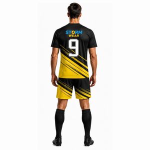 Sublimation 100% Polyester Soccer Suit Jerseys Set Custom Logo Thai Football Players Club T-Shirt Unisex OEM Service Soccer Wear - Product Image 5