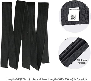 เข็มขัดยูโดคุณภาพพรีเมียม ผ้าฝ้าย 100% สีและโลโก้ปรับแต่งได้ ศิลปะการต่อสู้ ขนาดมาตรฐาน เอวสูง น้ำหนักเบา ทนทาน - Product Image 2