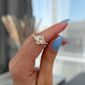 แหวนเพชรทรงรี 2.50 กะรัต เพชรเลี้ยงในห้องปฏิบัติการ สำหรับผู้หญิง ทองคำแท้ 14K ของขวัญเซอร์ไพรส์สำหรับแฟนสาว - Product Image 4