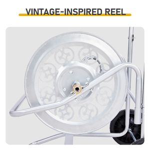 Carrello Avvolgitubo in Ferro da 3/4 di Pollice, Avvolgitubo da Giardino Portatile Regolabile da 200 Piedi (50m) per Irrigazione, con Tubo Flessibile per Acqua - Product Image 6