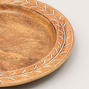Piatto Decorativo in Legno Artigianale da 13 Pollici, Sottopiatto per Cena, Stoviglie in Legno per Decorazioni da Tavola per Feste - Product Image 4