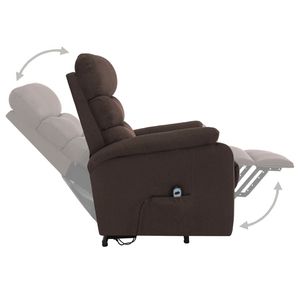Fauteuil inclinable de massage Power Lift en tissu marron - Product Image 5