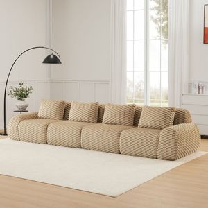 Divano Moderno Modulare Oversize a 4 Posti in Tessuto Flanella con Seduta Profonda e Fibbia a C per Soggiorno - Product Image 3