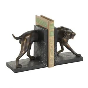 Modern Aluminum Vertical Dog Sculpture Bookends Set 2 <b>Metal</b> Handicraft Artistic Animal Figure Foldable Tabletop Display for - Product Image 2