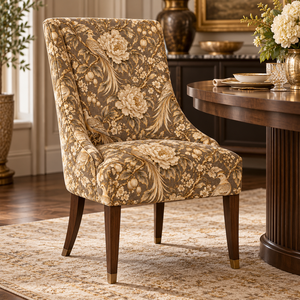Tissu de rembourrage en brocart jacquard à motif floral beige pour canapé et chaise - Product Image 4
