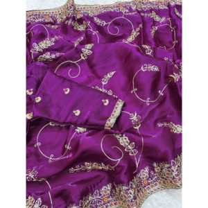 Bordado y Lentejuelas Saree para Fiestas Vestidos de Carrera - Product Image 2