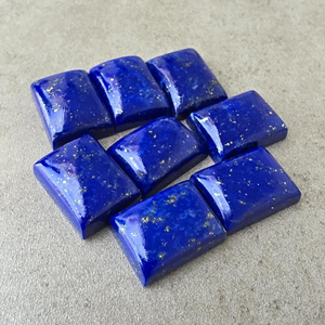 Lapis-lazuli bleu naturel de qualité AAA+, cabochon rectangulaire à dos plat, calibré, certifié par un tiers, pour la fabrication de bijoux - Product Image 4