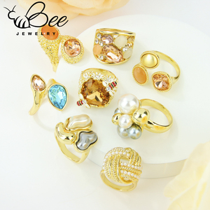 Fashionable Colored Crystal Prom <b>Rings</b> Elegant 14k Italian Designer Unique Handmade <b>Ring</b> <b>Statement</b> Jewelry for Women Party - Product Image 4