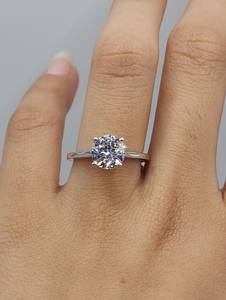 1.50 CT IGI Certified Lab Grown <b>Diamond</b> <b>Ring</b> 18K Gold Plated Women | Luxury Engagement <b>Ring</b> | Bridal Jewelry Brilliant Cut - Product Image 2