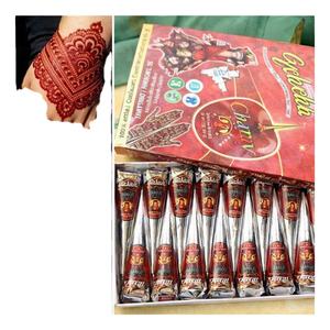 Conos de Henna Color Cereza |   Henna Natural de Color Instantáneo |   Biodegradable y Ecológico |   Arte Corporal Temporal Amigable con la Piel - Product Image 2