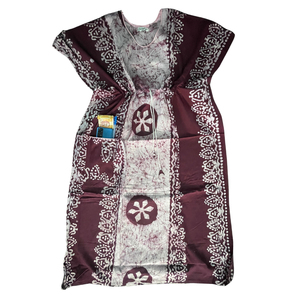 Camisones de caftán con patrón geométrico de algodón 100% de talla libre para mujer, cintura con cordón ajustable, ajuste holgado suave y transpirable para - Product Image 5