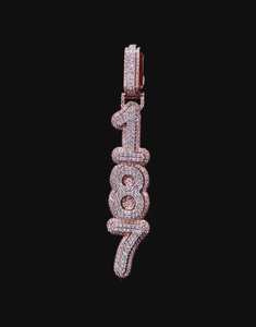 Colgante vertical con letra inicial, moissanita, plata de ley 925, colgante con letra totalmente cubierto de circonitas, dijes, joyería hip hop - Product Image 3