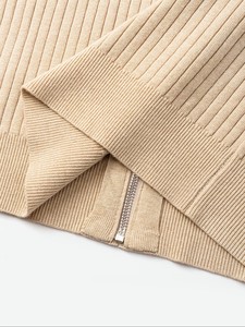 Men's Casual Mandarin Collar Zipper <b>Cardigan</b> <b>Sweater</b> Made Anti-pilling Modal Knit Fabric Breathable Quick Dry Regular Fit Solid - Product Image 3