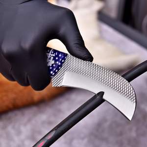 Cuchillo Táctico de Caza y Camping Hecho a Mano con Bandera Americana, Hoja Fija de 8 Pulgadas con Punta Caída, Acero Inoxidable 58HRC, Resina OEM - Product Image 3