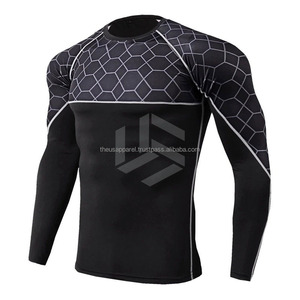 เสื้อรัดกล้ามเนื้อ BJJ คุณภาพสูงแบบ OEM ผลิตตามสั่ง สำหรับ MMA และยิม น้ำหนัก 260 กรัม ผ้าถักแบบ Worsted พิมพ์ลายแบบ Sublimation 3 มิติ สไตล์สปอร์ต - Product Image 2