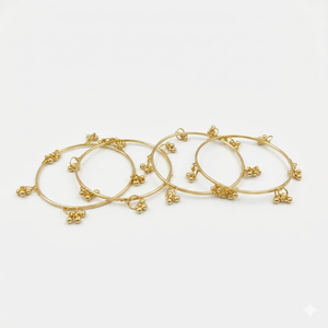 ชุดกำไลข้อมือแบบแคชเมียร์ชุบทอง 6 ชิ้น สำหรับผู้หญิง เครื่องประดับชาติพันธุ์แบบดั้งเดิม ทุกขนาด 2.4 2.6 และ 2.8 (8 ชิ้นในชุด) - Product Image 4