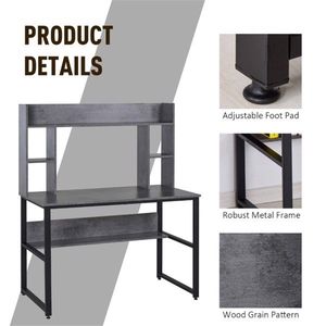 Scrivania Ergonomica Regolabile in Altezza per Ufficio/Gaming con Libreria in Acciaio Inossidabile e Legno (MDF) - Product Image 4