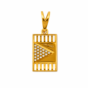 Pendentif géométrique en or jaune 18 carats avec diamants pour homme, unisexe, finition polie, rectangle, pour tous les jours, cadeau de fête, bijou pendentif - Product Image 5
