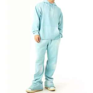 Conjunto de Sudadera con Capucha y Pantalones Deportivos de Corte Cuadrado para Hombre, Estilo Acid Tracksuit, para Invierno, Cómodo - Product Image 1