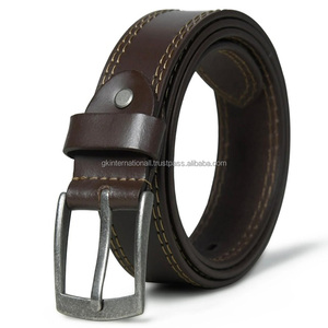 Cinturón de Vestir de Cuero Genuino para Hombre, Hecho a Mano, 100% Cuero Vacuno, Diseños Clásicos de Moda, Cinturón Masculino para Trabajo, Negocios y Uso Casual - Product Image 6