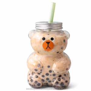 500ml <b>Bear</b> Shape Plastic Juice <b>Bottles</b> with Aluminum Cap for Beverage Liquid Soap Export to Asia America - Product Image 6
