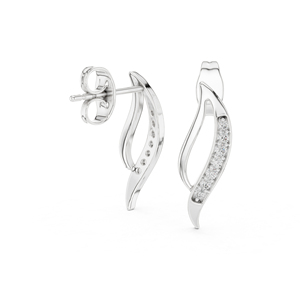 Pendientes de Oro Rosa de 14K con Diamantes Cultivados en Laboratorio, Redondos, para Mujer |   Ropa de Boda |   Diamante Cultivado Nuevo - Product Image 3