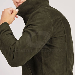 Stylish <b>Men's</b> Winter <b>Suede</b> <b>Jacket</b> Front Logo Breathable Windproof Lightweight Design for Casual Outings and Daily Styling - Product Image 3