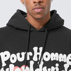 Hoodie en coton 100% 400 GSM de qualité supérieure, impression en relief, logo personnalisé, streetwear, hoodies oversize, best-seller, OEM - Product Image 3