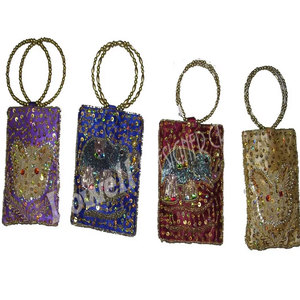 Bolso de Mano Étnico Bordado a Mano con Satén y Zari, Porta Celular, Bolso Bandolera Tradicional para Mujer - Product Image 2