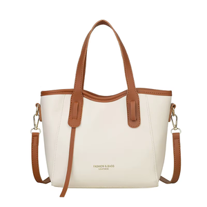 Nouveaux sacs fourre-tout décontractés pour femmes, style français 2026, en cuir PU tendance, avec deux poignées, portables pour le shopping - Product Image 2