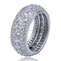 Anillo Unisex de Oro Rosa de 10 Quilates con Diamantes de 9.5 Gramos, Estilo Hip Hop, con Incrustaciones de Diamantes, para Bodas y Fiestas, con Certificación IGI