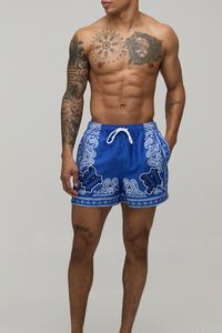 Shorts en molleton de coton pour homme, imprimés OEM, style streetwear personnalisé avec motif graphique, longueur genou, cordon de serrage, décontracté - Product Image 5