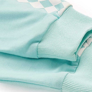 เสื้อฮู้ดครอปผู้หญิง สีฟ้าอ่อน ลายเรขาคณิต ผ้าฝ้ายถัก สวมใส่สบายๆ ในฤดูใบไม้ร่วง แขนยาว ความยาวสั้น เสื้อฮู้ดมีฮู้ด - Product Image 3