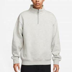 Sweat-shirt d'hiver personnalisé OEM pour homme, col montant, demi-zip, 100 % coton biologique, grandes tailles, vêtements d'hiver écologiques, pulls pour homme - Product Image 5