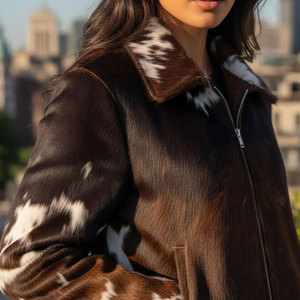 <b>Women</b> Stylish Printed Leather Look <b>Jacket</b> Cropped Fit <b>Zip</b> <b>Up</b> Casual Fashion Outerwear - Product Image 5