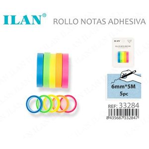 Nastro adesivo fluorescente ILAN 6mm x 5m 5pz per marcatura e organizzazione - Product Image 3