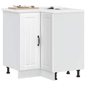 Gabinete Esquinero Bajo de Cocina de Madera Sintética Blanca Mediana - Product Image 1