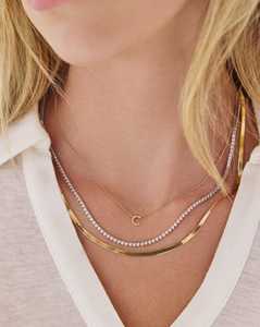 Collar con Inicial de Diamante Cultivado en Laboratorio, Cadena de Cable Personalizable con Nombre, Joyería de Lujo para Uso Diario, Oro Sólido de 14K, Venta al Por Mayor - Product Image 6