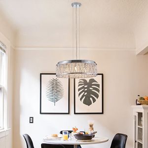 Lampadario Moderno a Soffitto da 19 Pollici con Cristalli, Alluminio e Ferro per Isola Cucina - Product Image 1