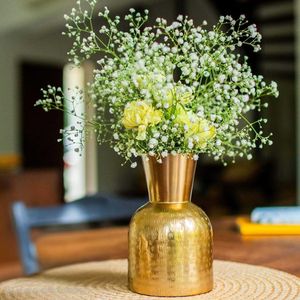 Vase à fleurs en aluminium fait main, personnalisé et doré, pour la décoration de la maison et du jardin, pots à fleurs pour événements et centres de table de mariage - Product Image 4