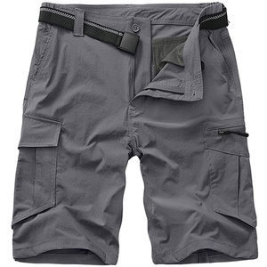 Shorts cargo pour hommes, décontractés, multi-poches, séchage rapide, 6 poches, pour la gym, la course à pied, taille élastique, logo personnalisé de haute qualité - Product Image 1