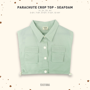 BOHOPANNA Parachute Crop Top Seafoam เสื้อเชิ้ตแขนกุดมีกระเป๋าสำหรับผู้หญิงฤดูใบไม้ผลิฤดูร้อนชุดลำลอง - Product Image 2