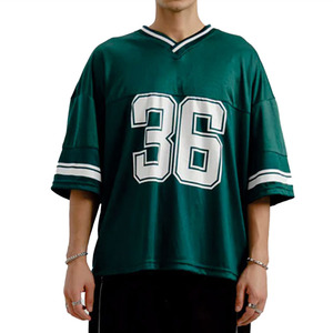 <b>Green</b> Sublimated American Football Wear Football Jerseys for Men's Mesh Polyester Plain Football Shirt Pullover Sports Clothing - Product Image 3