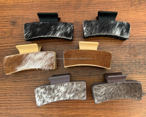 New 2025 Trendy Design Cowhide <b>Hair</b> <b>Claw</b> Clips Genuine Leather Large Nonslip <b>Claw</b> <b>Hair</b> Clips for Thick <b>Hair</b> for Women Girls - Product Image 4
