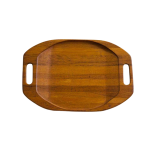 Plateau de service rectangulaire en bois naturel classique avec poignées, pour la maison, l'hôtel, écologique - Product Image 2