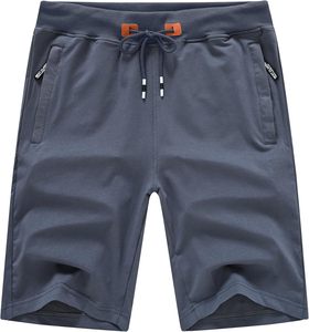 Pantalones Cortos Deportivos para Hombre, de Color Sólido, Secado Rápido, con Cordón Ajustable, Cintura Media, Estilo Deportivo, Azules, de Poliéster - Product Image 3