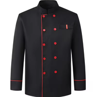 Men Women Unisex Chef Jacket Long Sleeve Breathable Washable Customized Button-Up Closure Polyester/Cotton Restaurant Uniform